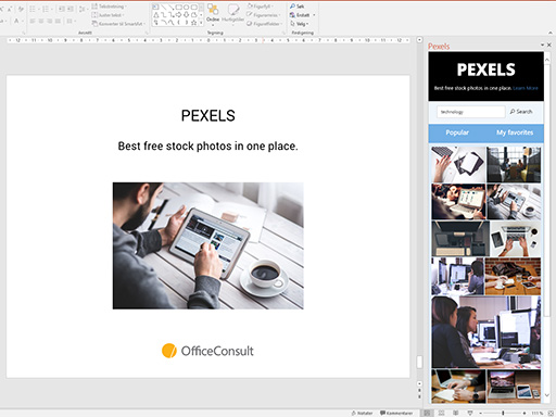 pexels add in for powerpoint