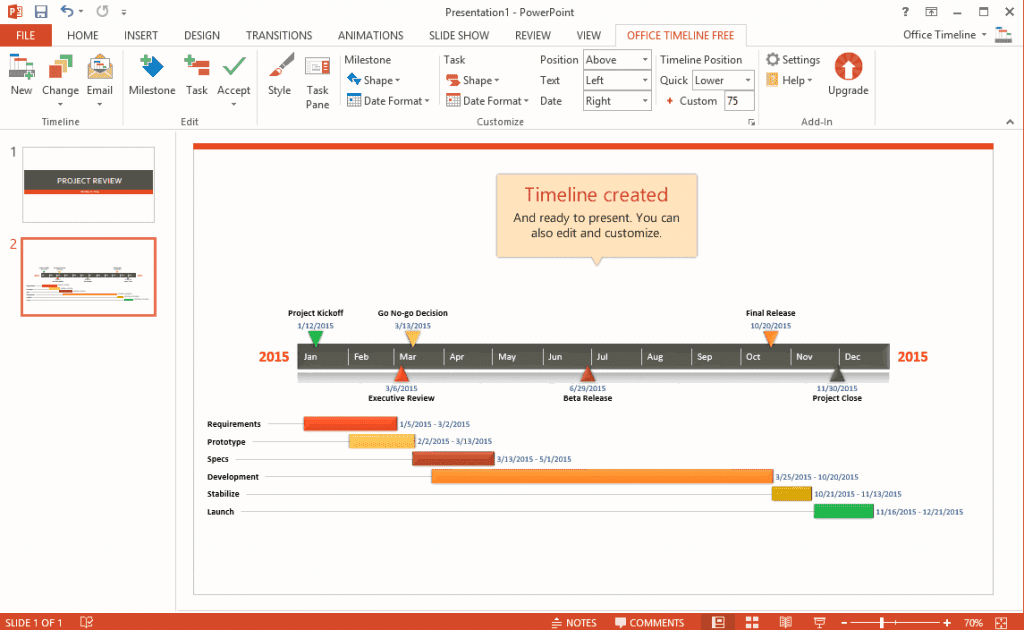 powerpoint office timeline