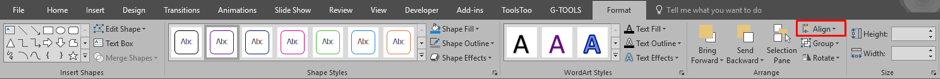 format align in PowerPoint