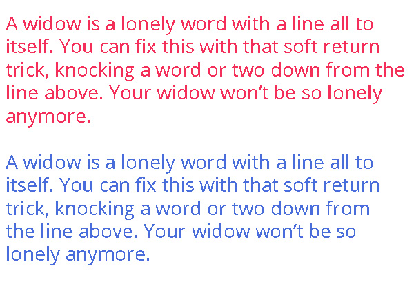 Widow text example