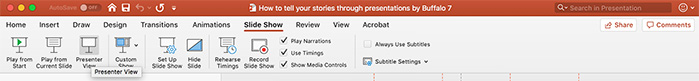 Slide Show tab on PowerPoint ribbon