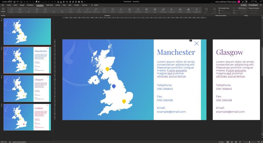 Manchester map PowerPoint slide