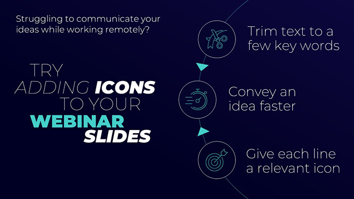 Add icons to your webinar slides