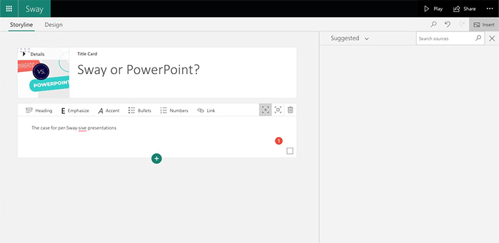 Microsoft Sway screenshot