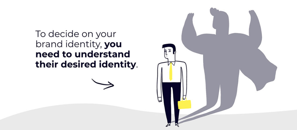 To decide on your brand identity, you need to understand their desired identity.